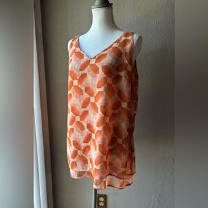CAbi Orange Sleeveless Tank Top size Large